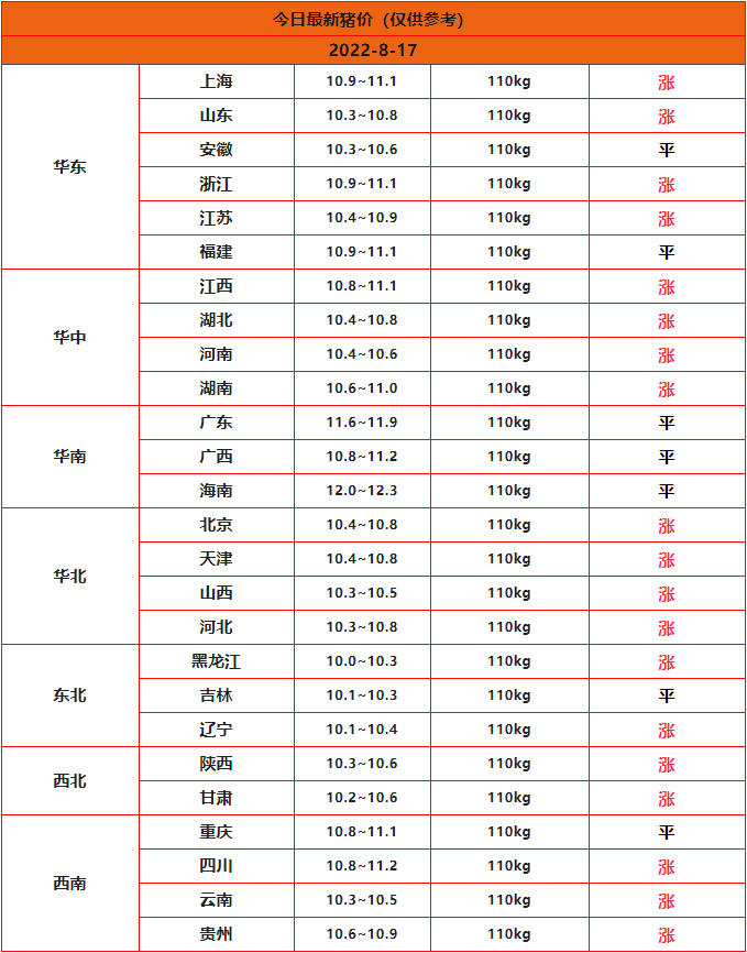 最新猪价行情