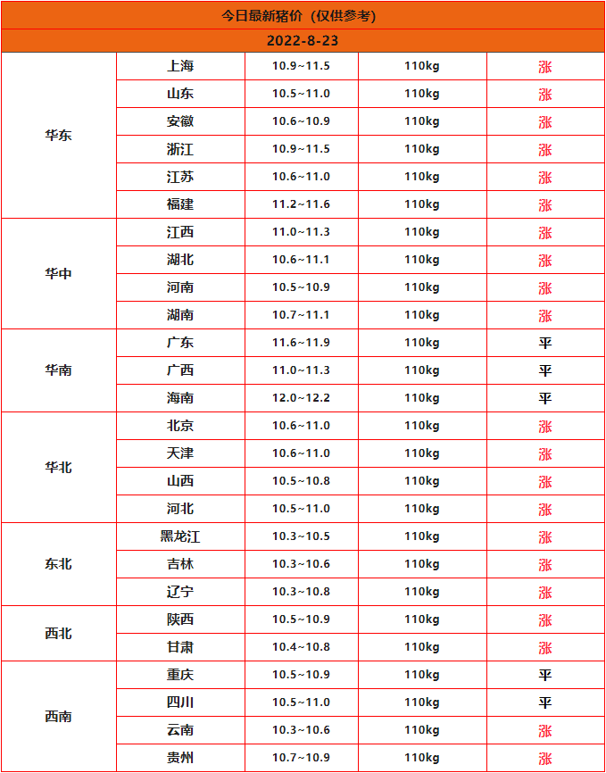 全国猪价行情